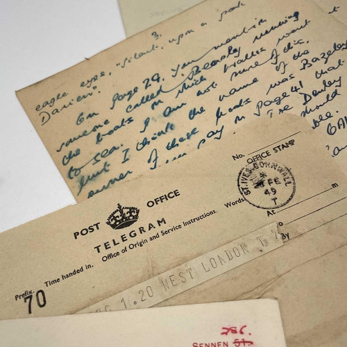 236 - A collection of various correspondence dated between 1949 and1950 regarding Berlin's 1949 published ... 