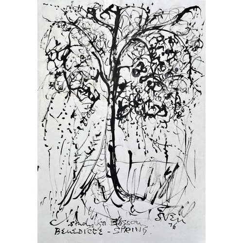 237 - Sven BERLIN (1911-1999) Blossom for Benedicte Ink drawing Signed, inscribed and dated '76 59 x 41.5c... 