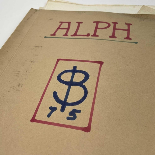 244 - Sven BERLIN (1911-1999) 'ALPH' A folder containing pages of original typescript and handwritten note... 