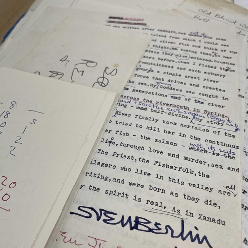 244 - Sven BERLIN (1911-1999) 'ALPH' A folder containing pages of original typescript and handwritten note... 