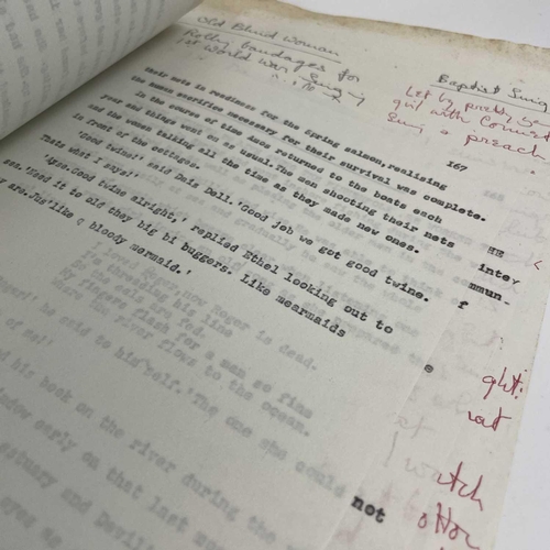 244 - Sven BERLIN (1911-1999) 'ALPH' A folder containing pages of original typescript and handwritten note... 