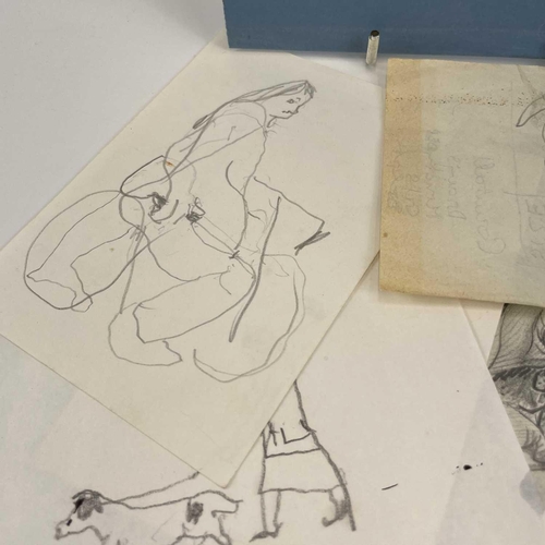 252 - Sven BERLIN (1911-1999) A folder of loose drawings titled '40s' 27 x 18cm