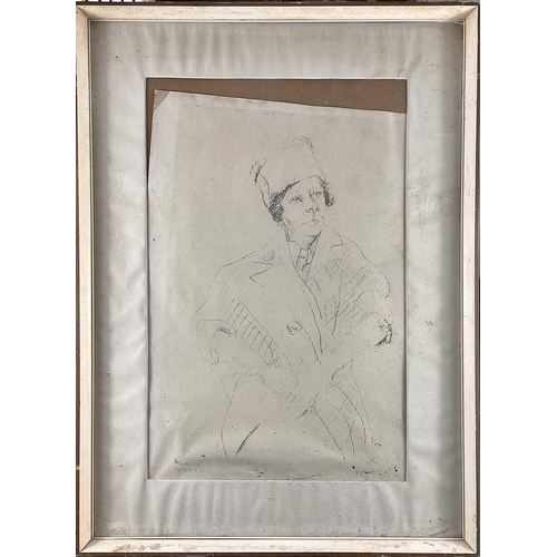 265 - Sven BERLIN (1911-1999) Two framed pencil drawings. One a portrait of Julia and another of her mothe... 