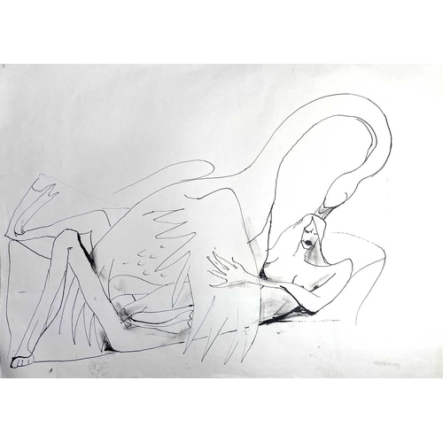 269 - Sven BERLIN (1911-1999) Four drawings relating to Berlin's sculpture 'Leda & The Swan'. Ink on paper... 