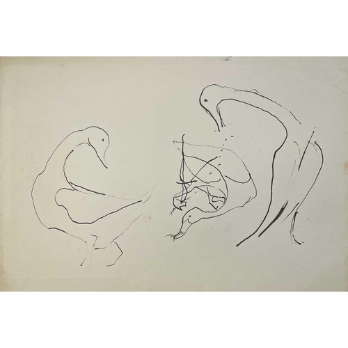 27 - Sven BERLIN (1911-1999) A collection of loose drawings of animals and people. Some of which are sign... 