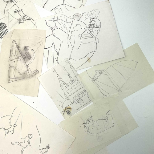 297 - Sven BERLIN (1911-1999) A collection of loose sketches. Ink and pencil on paper Largest drawing 30x2... 