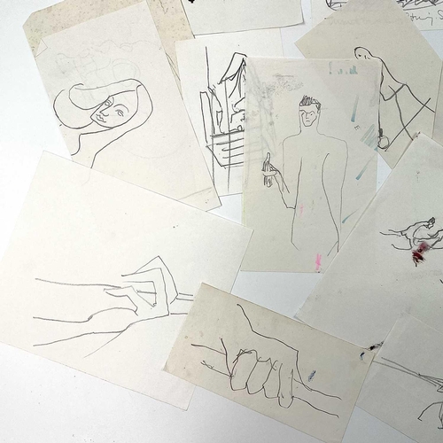 297 - Sven BERLIN (1911-1999) A collection of loose sketches. Ink and pencil on paper Largest drawing 30x2... 