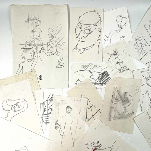 297 - Sven BERLIN (1911-1999) A collection of loose sketches. Ink and pencil on paper Largest drawing 30x2... 