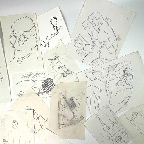 297 - Sven BERLIN (1911-1999) A collection of loose sketches. Ink and pencil on paper Largest drawing 30x2... 