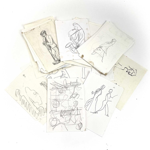 298 - Sven BERLIN (1911-1999) A selection of loose sketches of people Ink and pencil on paper 16x11cm