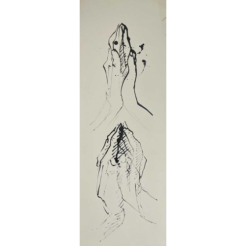 311 - Sven BERLIN (1911-1999) Untitled (Studies of hands) Ink on paper Largest drawing 59x42cm