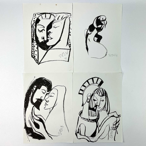 321 - Sven BERLIN (1911-1999) A folder of drawings titled 'First Drawings for 1995: Pentel Brush Pen. Jan ... 