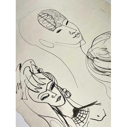 333 - Sven BERLIN (1911-1999) Heads of Women Signed and dated 1953 Pen & ink Thought to represent the scul... 