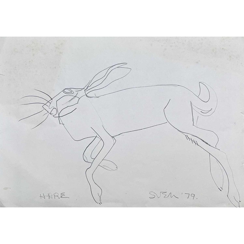 335 - Sven BERLIN (1911-1999) Hare Two works - an ink and a pencil drawing The pencil drawing is signed, i... 