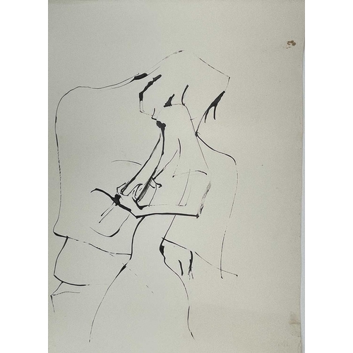 340 - Sven BERLIN (1911-1999) A selection of loose line drawings Ink and charcoal on paper Largest drawing... 