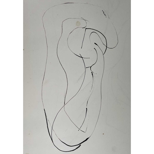 340 - Sven BERLIN (1911-1999) A selection of loose line drawings Ink and charcoal on paper Largest drawing... 