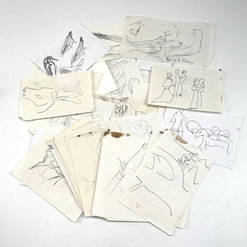 354 - Sven BERLIN (1911-1999) A selection of numerous sketches of animals Ink and pencil on paper 16x12cm