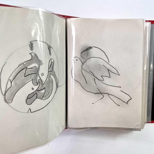 356 - Sven BERLIN (1911-1999) A book containing numerous pencil drawings of animals.