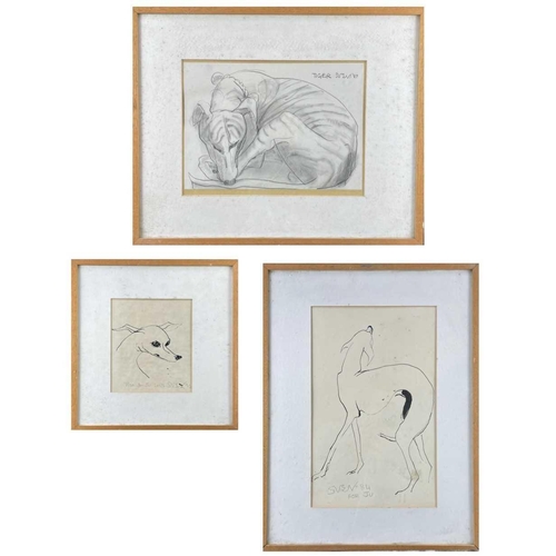 360 - Sven BERLIN (1911-1999) The Flea Ink Drawing Signed and dated '84 39x25cm Together with two other do... 