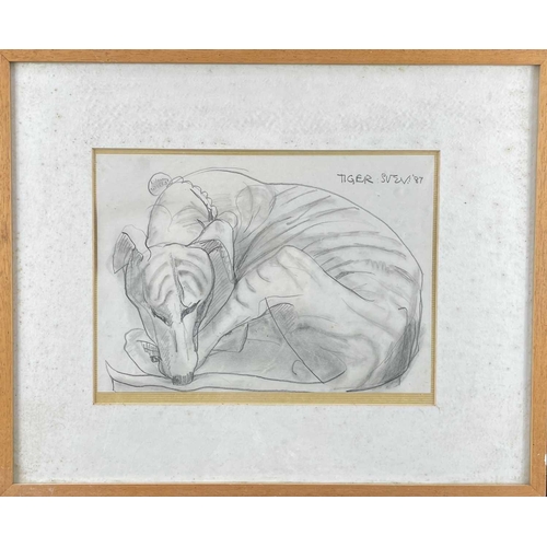 360 - Sven BERLIN (1911-1999) The Flea Ink Drawing Signed and dated '84 39x25cm Together with two other do... 