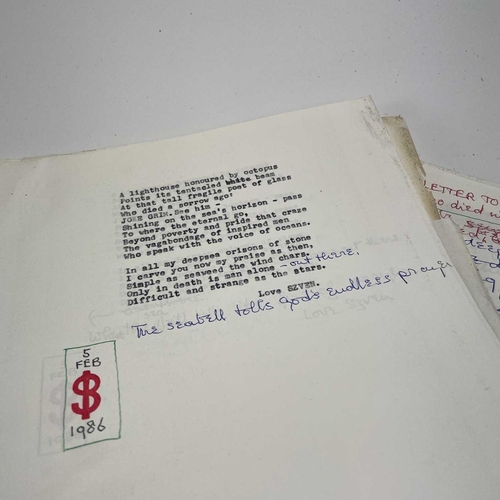 368 - Sven BERLIN (1911-1999) Two folders relating to poet W.S.Graham, and Lawrence Durrell. One titled, '... 