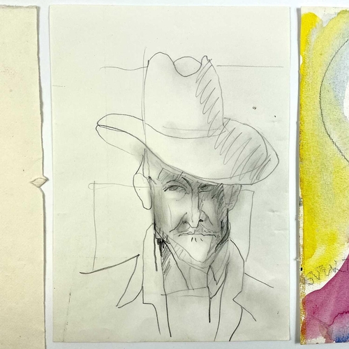 386 - Sven BERLIN (1911-1999) A selection of loose portraits Mixed media One is signed and dated '74, and ... 