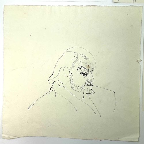 386 - Sven BERLIN (1911-1999) A selection of loose portraits Mixed media One is signed and dated '74, and ... 