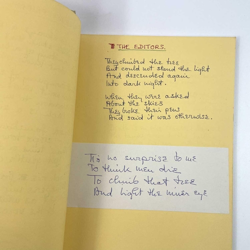 388 - Sven BERLIN (1911-1999) A selection of three handwritten poetry books. The selection includes, 'Beau... 