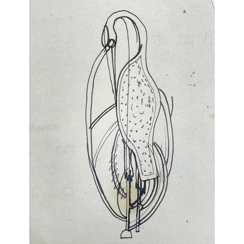 395 - Sven BERLIN (1911-1999) Swan Ink and pen 42 x 60cm Together with various swan and other bird studies... 