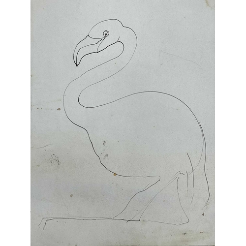 395 - Sven BERLIN (1911-1999) Swan Ink and pen 42 x 60cm Together with various swan and other bird studies... 