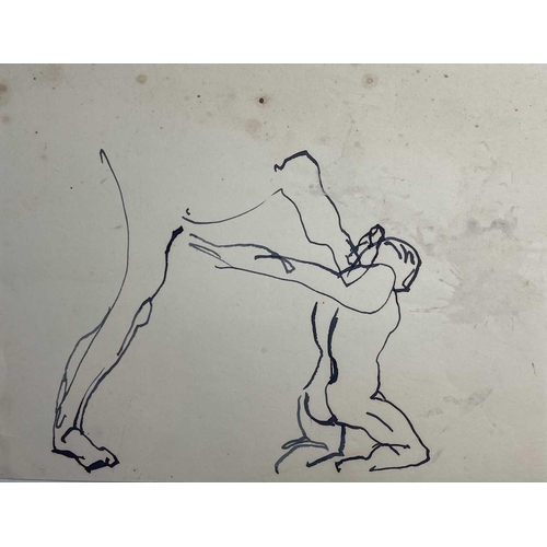 397 - Sven BERLIN (1911-1999) Figures Wrestling (A selection of drawings) Ink on paper Largest drawing 57x... 