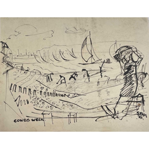 398 - Sven BERLIN (1911-1999) A selection of drawings relating to Berlin's time on The Isle of Wight. Mixe... 