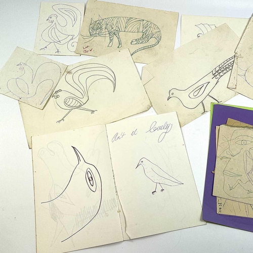 42 - Julia BERLIN (1942-2021) A collection of loose drawings Mixed media Some are signed