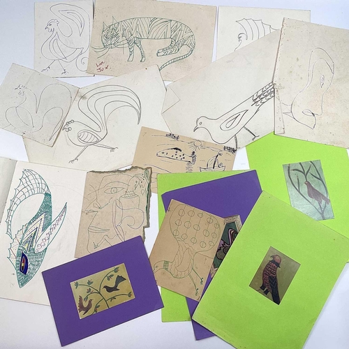 42 - Julia BERLIN (1942-2021) A collection of loose drawings Mixed media Some are signed