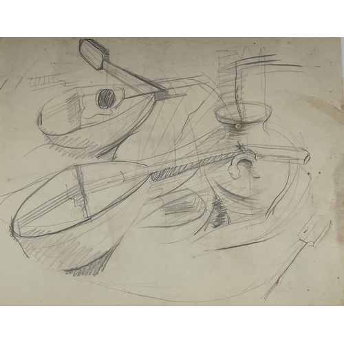 425 - Sven BERLIN (1911-1999) Untitled (Two still life drawings) Ink and wash, and Charcoal on paper 40x50... 