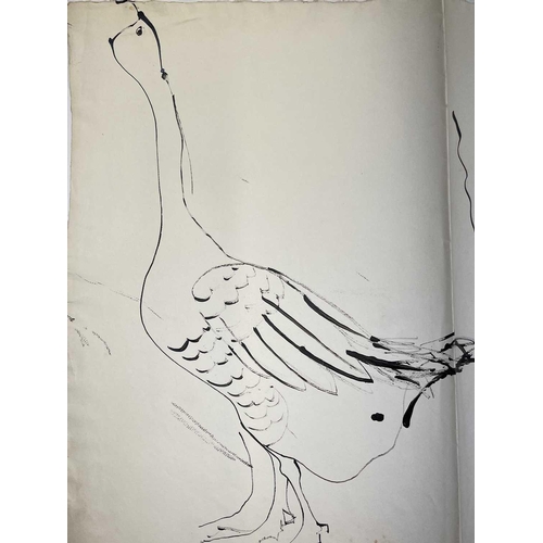 449 - Sven BERLIN (1911-1999) Untitled (Goose) Ink on paper 59x40cm