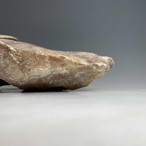 484 - Sven BERLIN (1911-1999) Flat Fish Alabaster Monogrammed and dated 1966 Mouth to tail dimensions 67cm... 