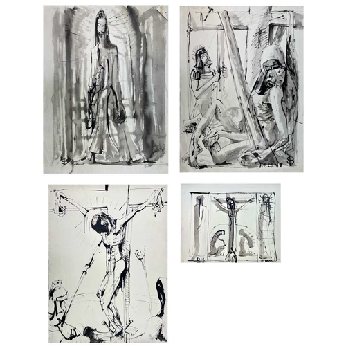 49 - Sven BERLIN (1911-1999) A collection of four drawings. Ink and wash Two are inscribed 79x57cm and 40... 