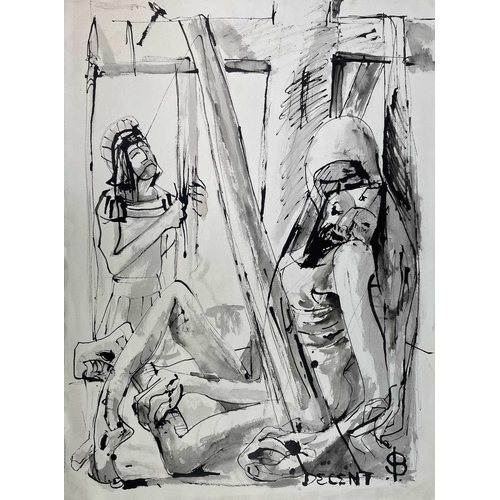 49 - Sven BERLIN (1911-1999) A collection of four drawings. Ink and wash Two are inscribed 79x57cm and 40... 