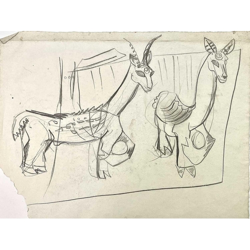 78 - Sven BERLIN (1911-1999) A selection of animal drawings Ink and charcoal on paper Signed The largest ... 