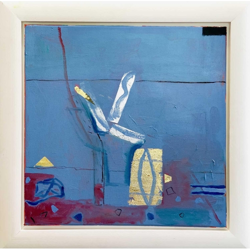 138 - Janet LYNCH (1938) Guilt Trip Mixed media on canvas Signed and dated '07 on verso 49 x 49cm