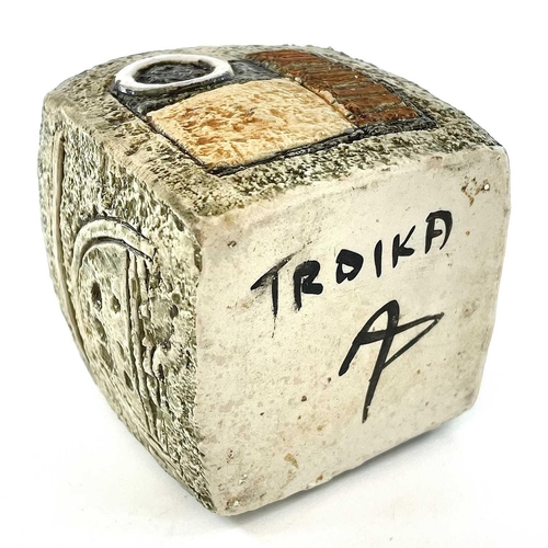 865 - A Troika marmalade jar the body incised with geometric design marked Troika and monogrammed height 8... 