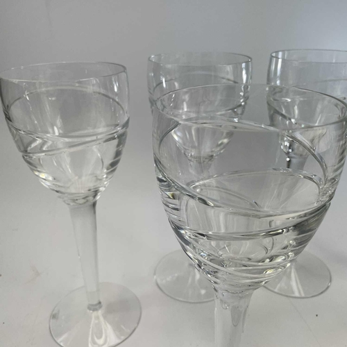 867 - Six Jasper Conran Stuart crystal red wine goblets. height 25cm.