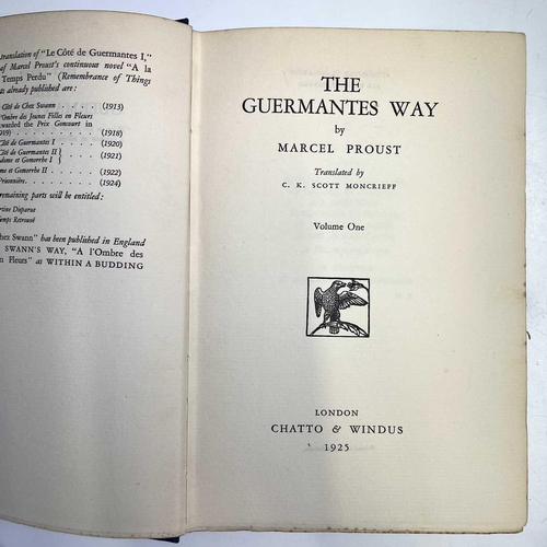 1006 - MARCEL PROUST. 'The Guermantes Way,' C.K. Scott Moncrieff, two vols, first English edition, original... 