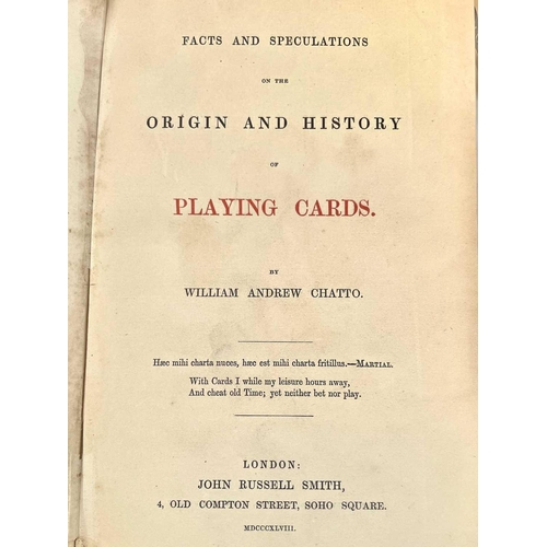1007 - OCCULT and PLAYING CARD Interest. 'The History of Playing Cards, with Anecdotes of their use in Conj... 