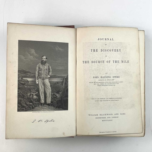 16 - JOHN HANNING SPEKE. 'Journal of the Discovery of the Source of the Nile,' first edition, original cl... 