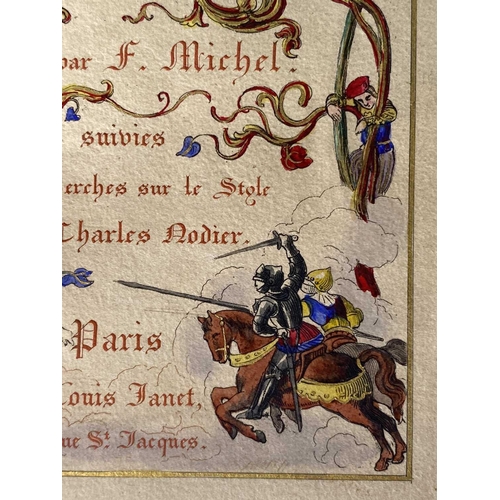 18 - BINDING. 'Chroniques Francoises, Paris, n.d., bound in embossed velvet.