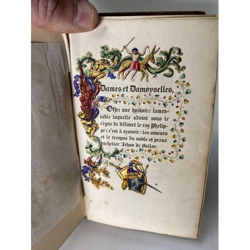 18 - BINDING. 'Chroniques Francoises, Paris, n.d., bound in embossed velvet.