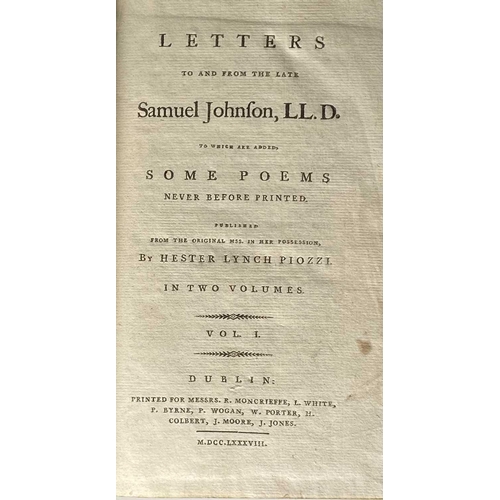 21 - SAMUEL JOHNSON. 'Journey to the Western Islands of Scotland,' New Edition, full marbled leather, A. ... 