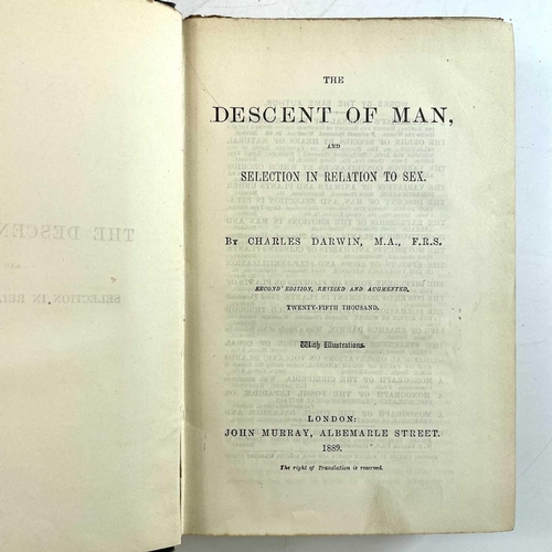 25 - CHARLES DARWIN. 'Origin of Species,' sixth edition, 12th thousand, original cloth, newspaper article... 